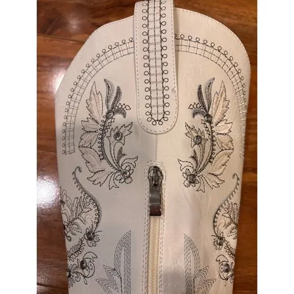 White western cowboy boots with rhinestone detailing  floral embroidery size 7 - Picture 6 of 10
